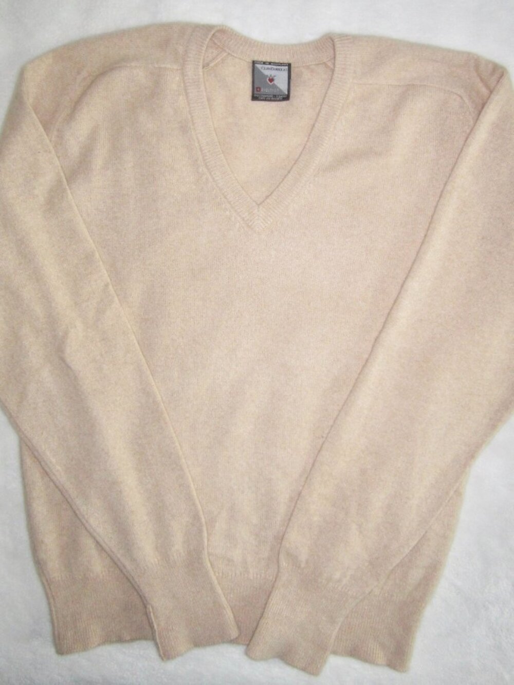 Vintage CLAN DOUGLAS Scottish Cashmere V-Neck Sweater Made in Scotland Men's XL